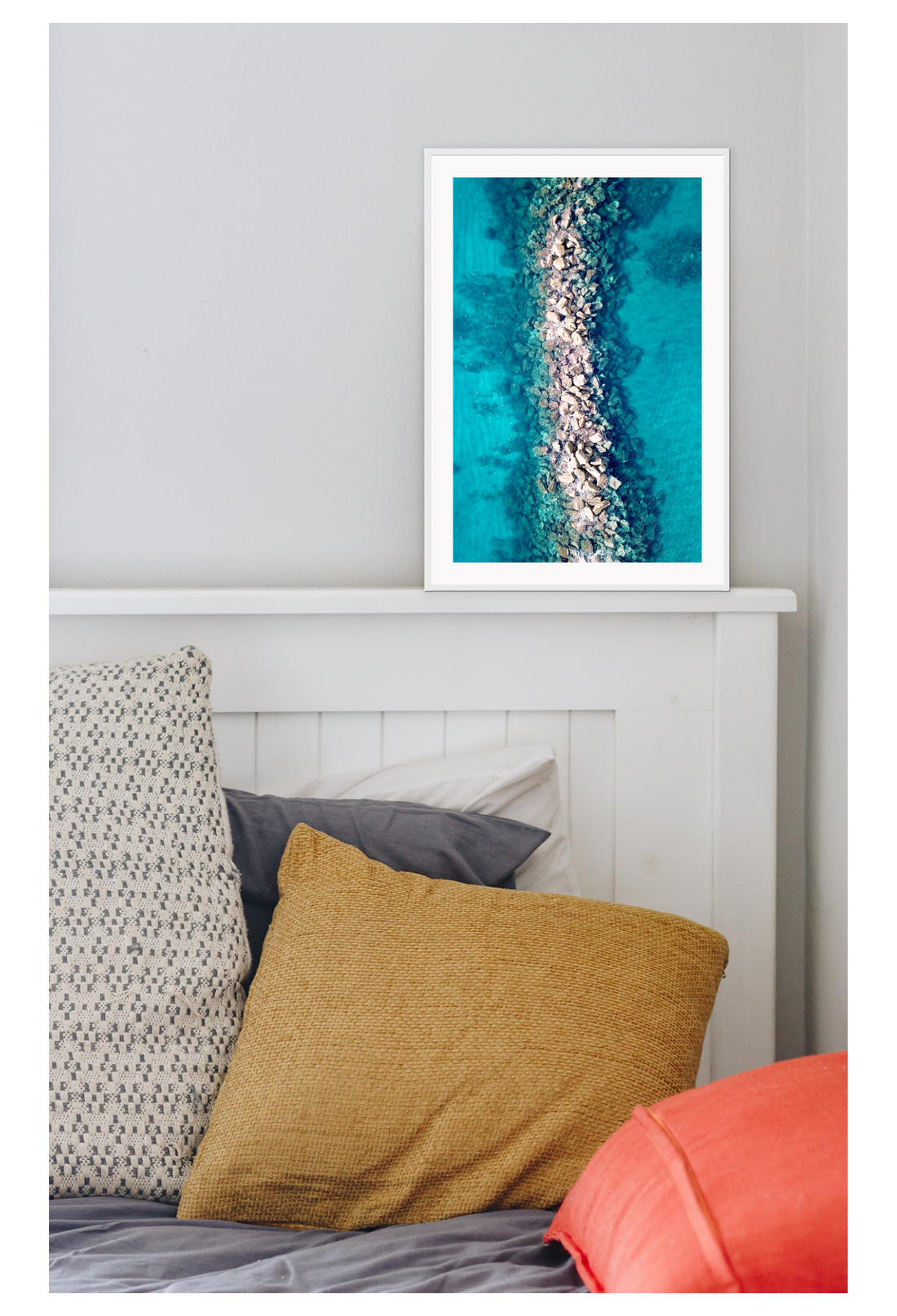 Ocean water rocks blue symmetry waves ripple clear sea 