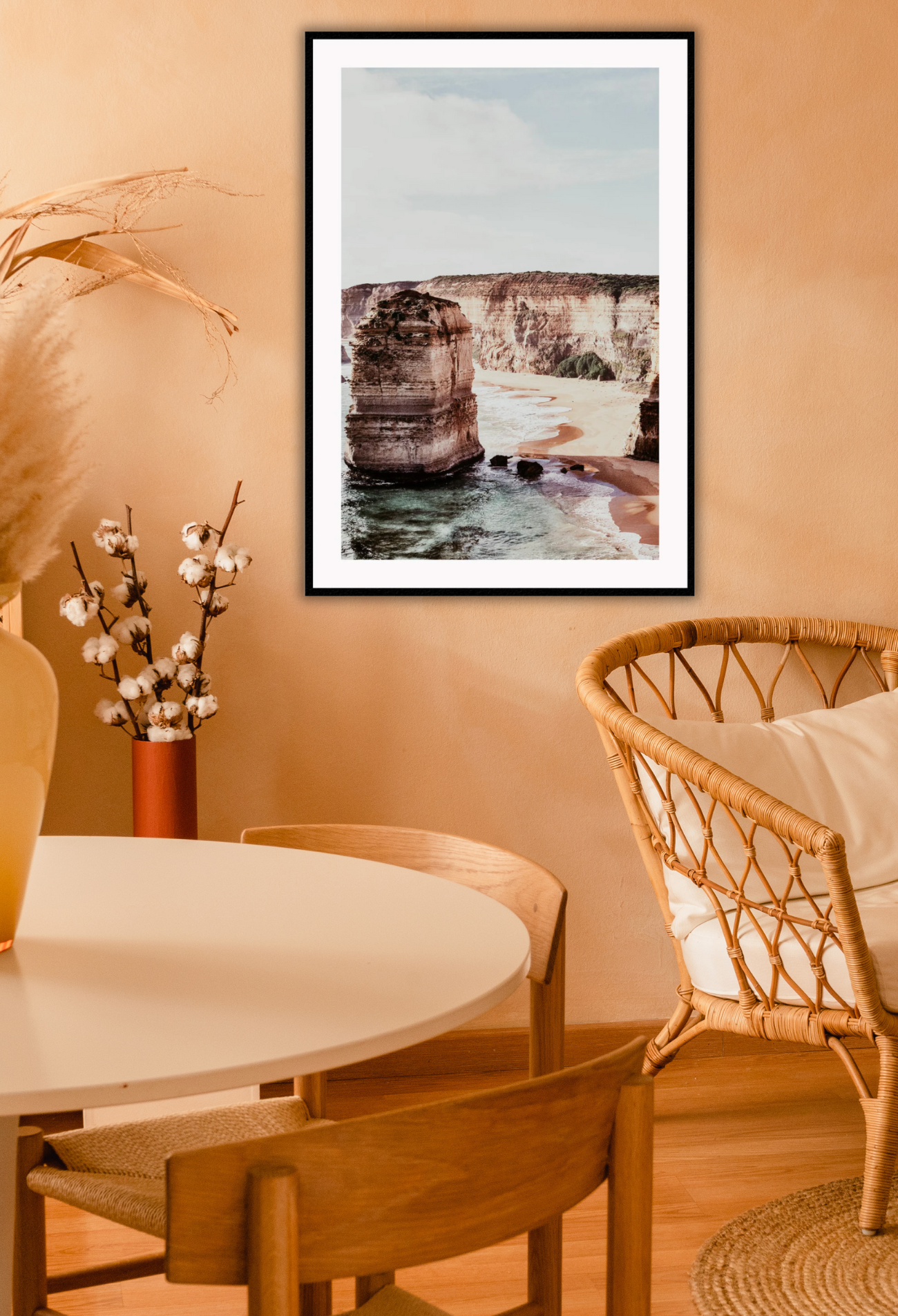 Australian Ocean art cliffs meet sea