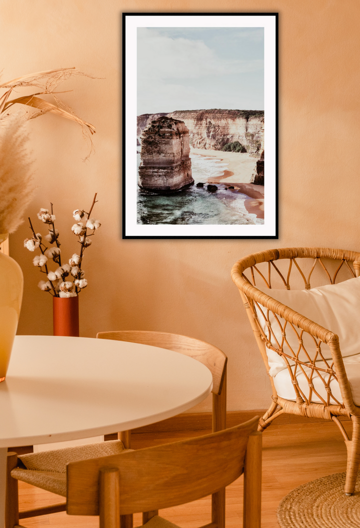 Australian Ocean art cliffs meet sea