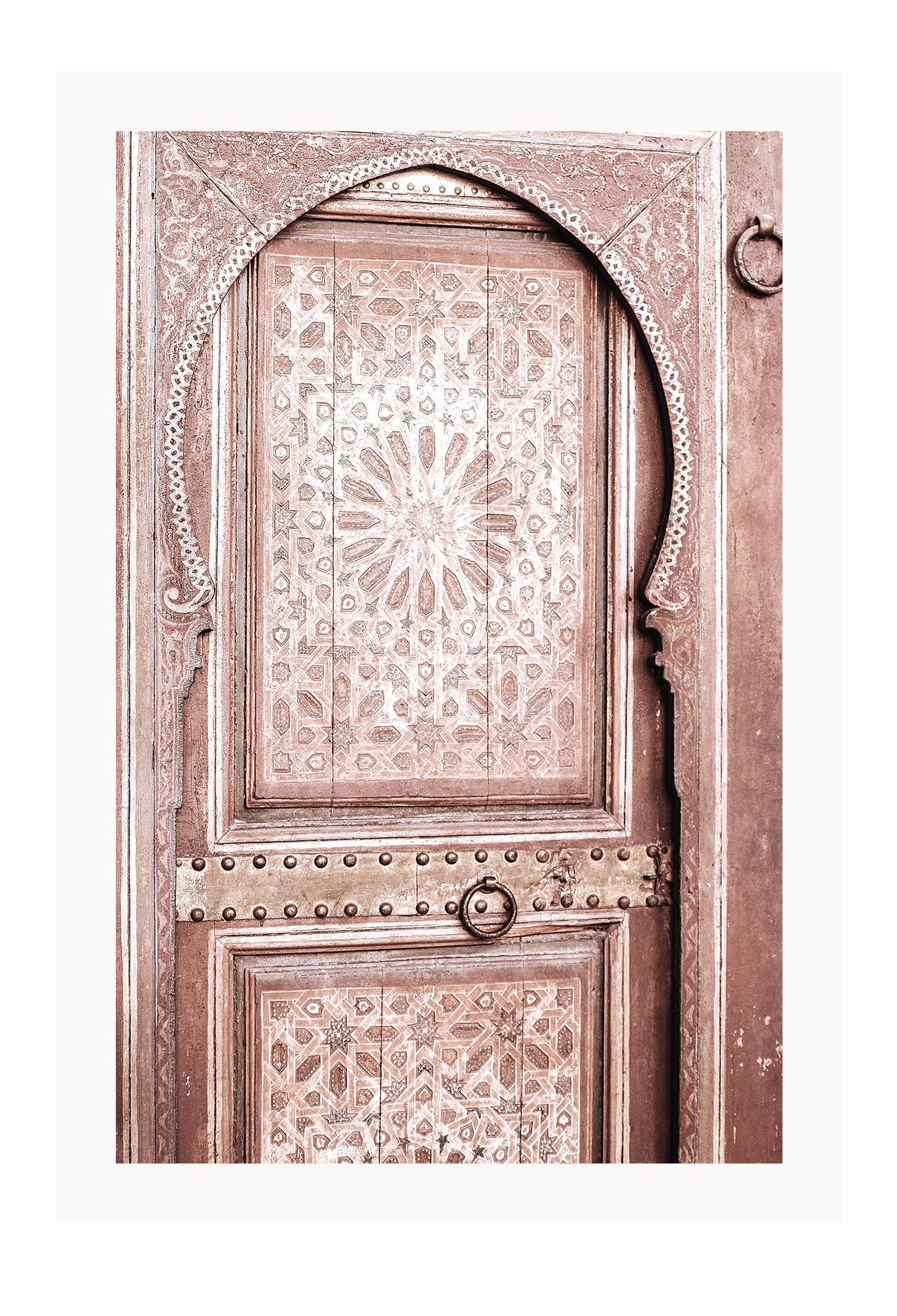 Morrocco print architechture india rust warm pattern tones archway door 
