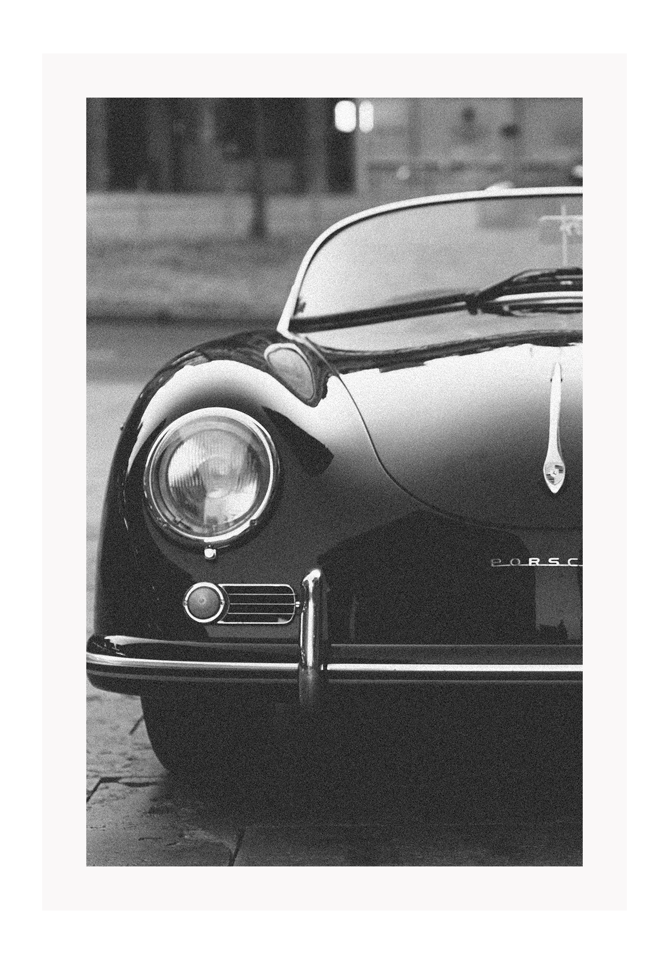 Car print black and white half car vintage iconic retro 