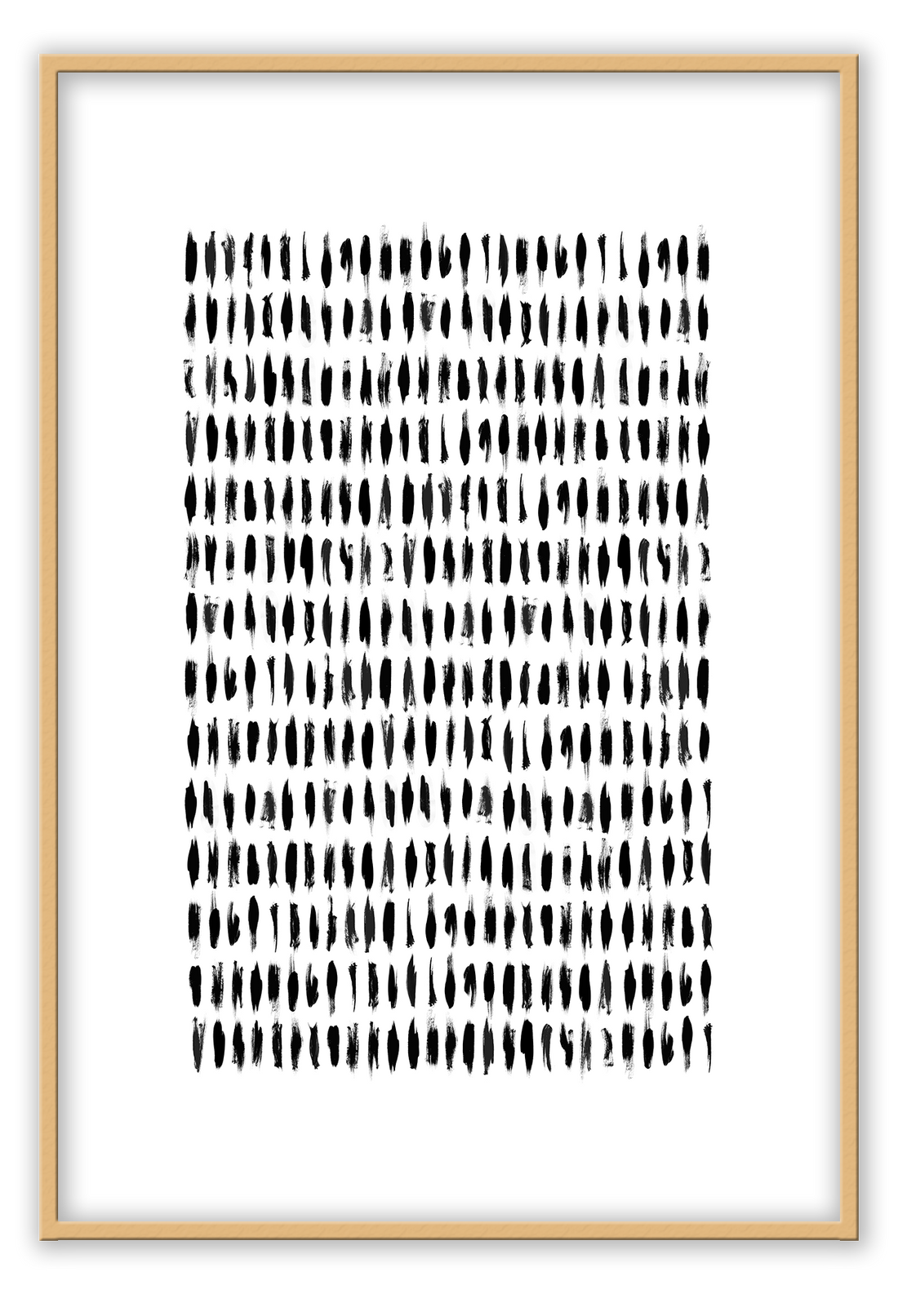 Scandi minimal style print with small uneven black lines all over a white background 