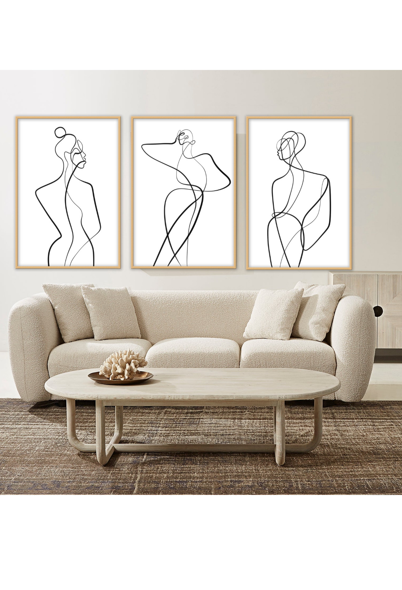 Line art minimal scandi portrait print outline shape woman hand body sexy bedroom black line on white background.