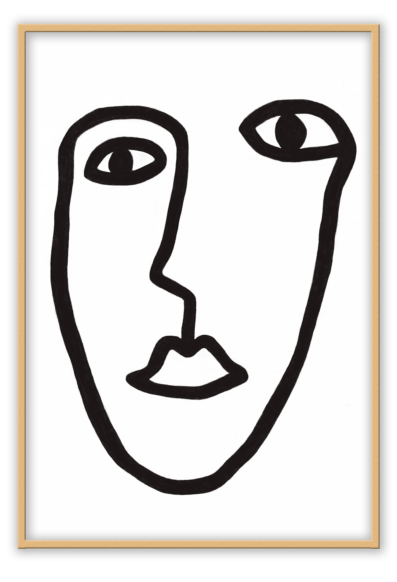 Abstract black and white line art of face and eye person close-up minimal 